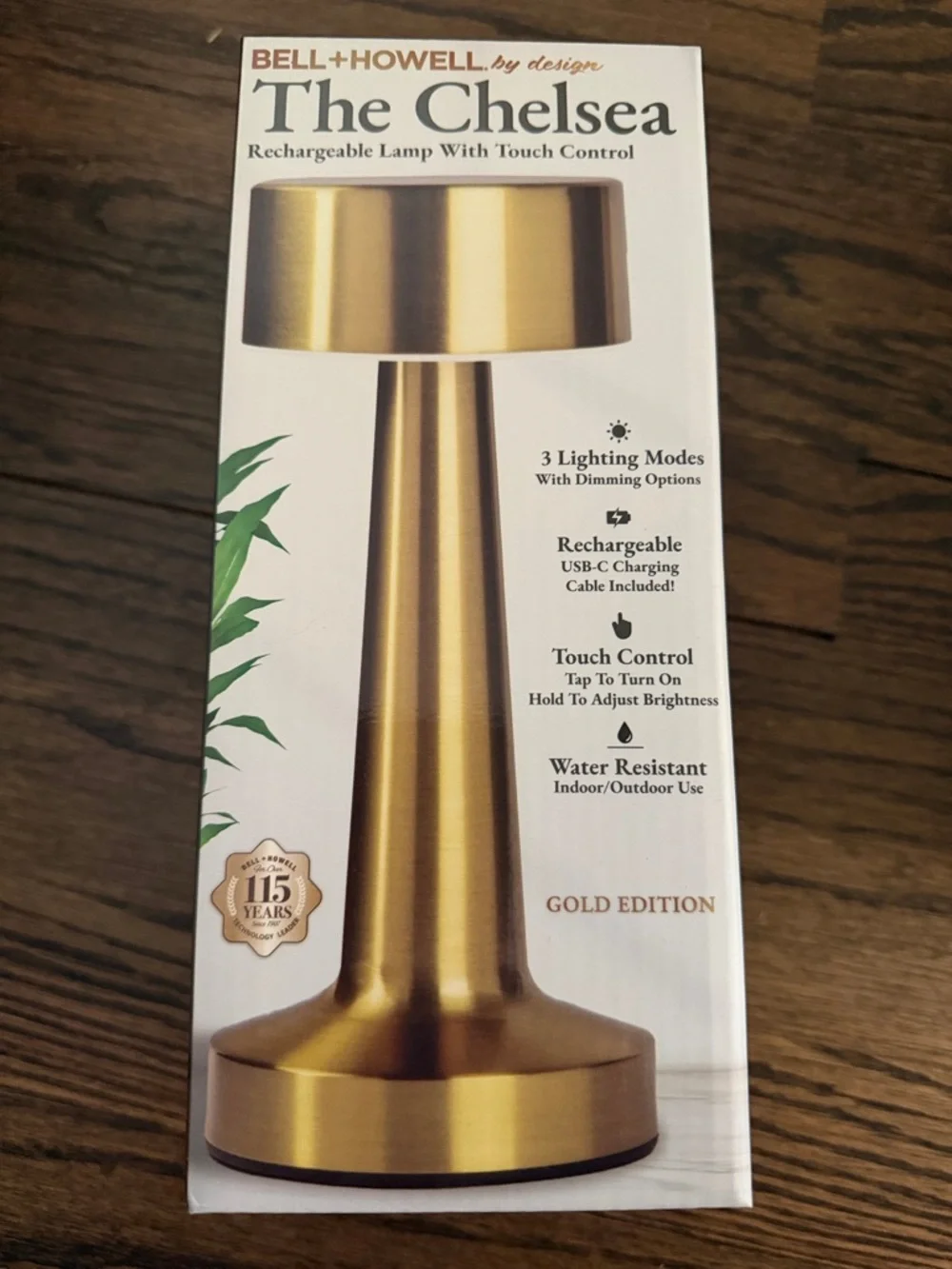 3 -Chelsea Rechargeable LED Touch Lamps in Gold